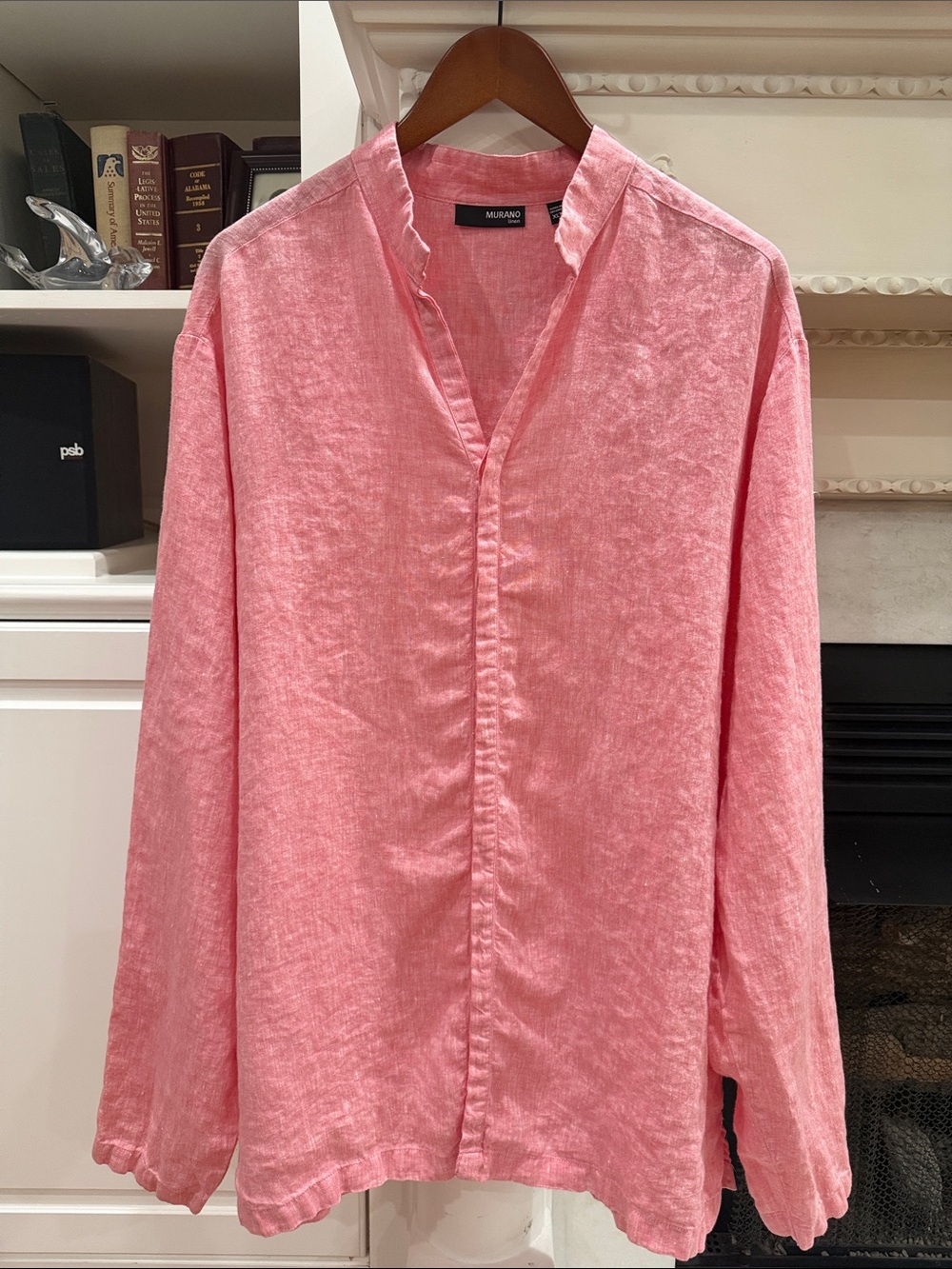 100% Linen Murano Shirt Coral Pink Coastal Grandpacore Old Money XLT